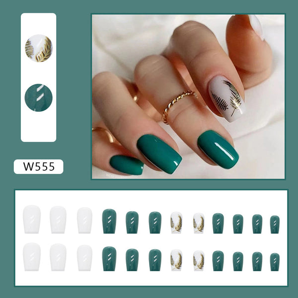 12 Sizes-24 Pcs Press On Nails W521
