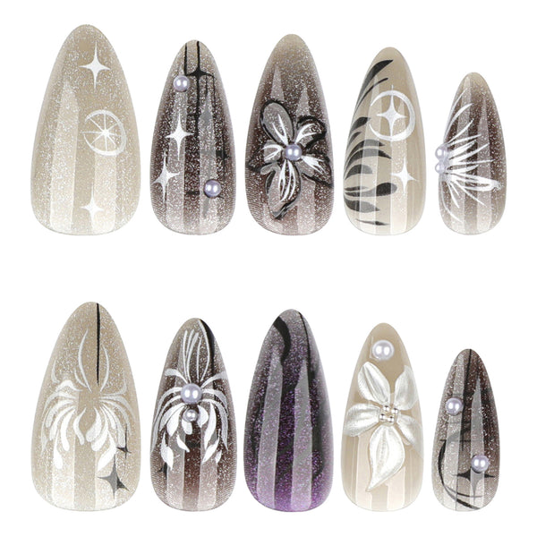 12 Sizes-24 Pcs Press On Nails JP4119