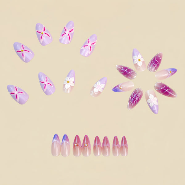 12 Sizes-24 Pcs Press On Nails Y1391