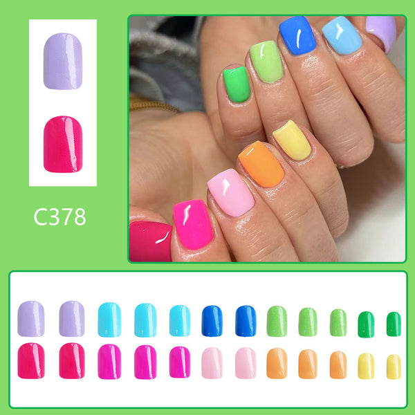 12 Sizes-24 PcsPress On Nails C378