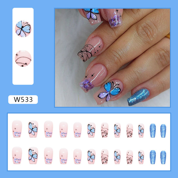 12 Sizes-24 Pcs Press On Nails W521