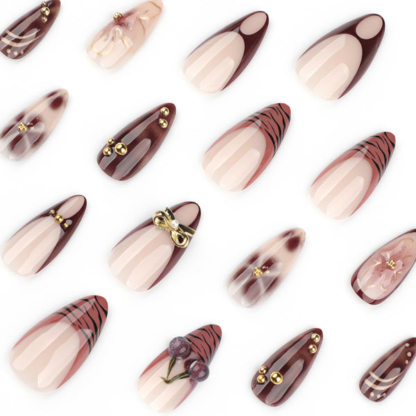 12 Sizes-24 Pcs Press On Nails JP4117