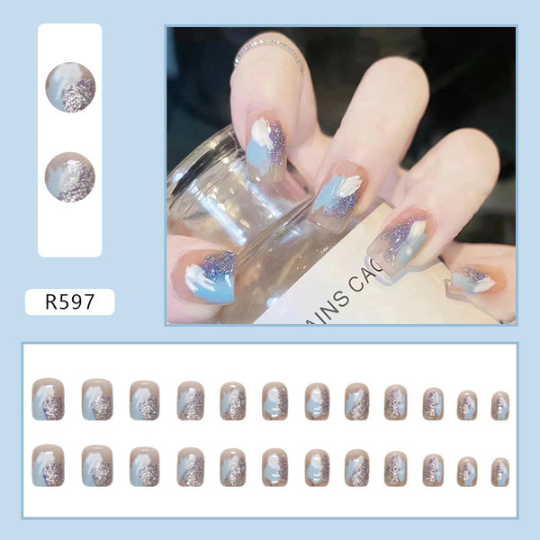12 Sizes-24 Pcs Press On Nails R597