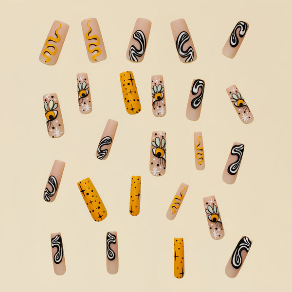 12 Sizes-24 Pcs Press On Nails Y082