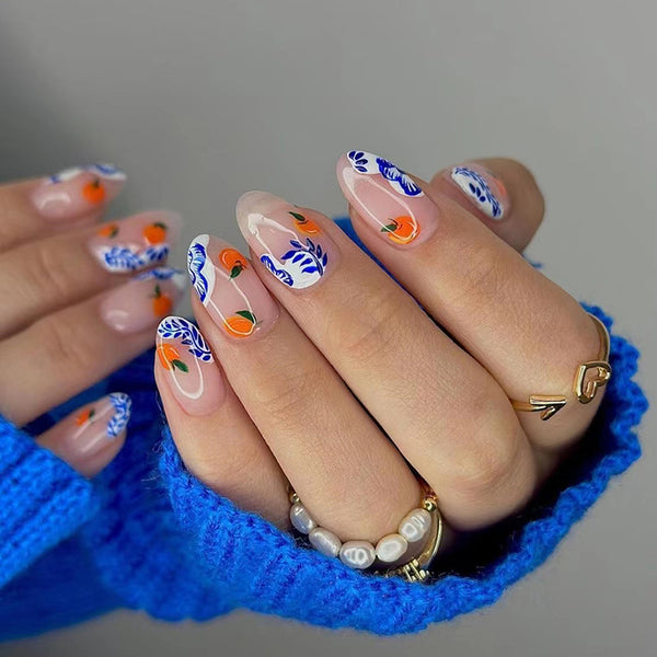 12 Sizes-24 Pcs Press On Nails W1081