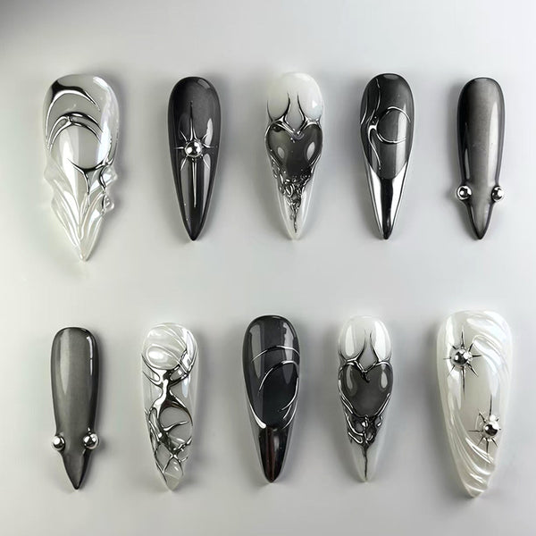 12 Sizes-24 Pcs Press On Nails Z1048