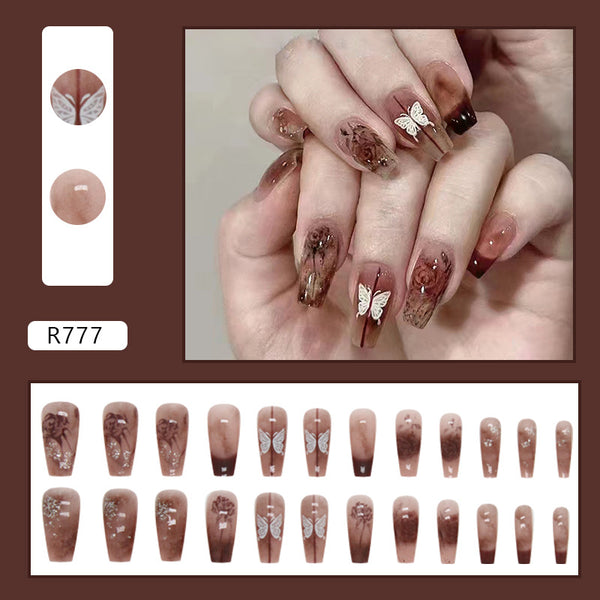 12 Sizes-24 Pcs Press On Nails R777