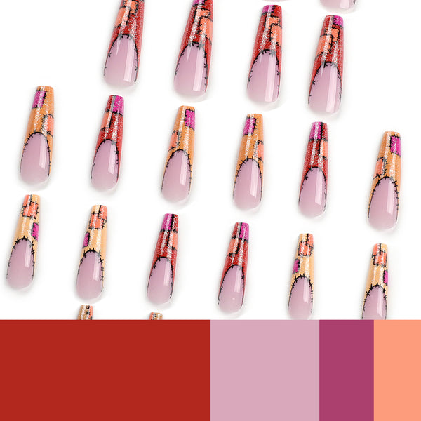 12 Sizes-24 Pcs Press On Nails JP3058