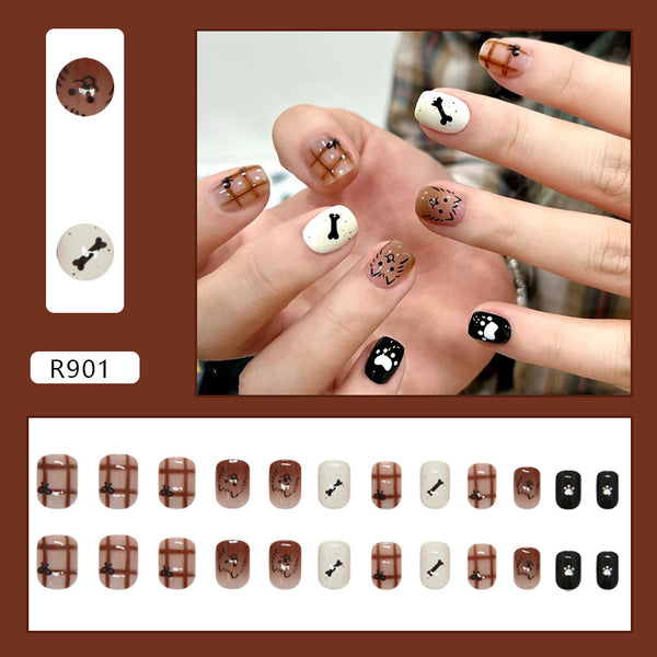 12 Sizes-24 Pcs Press On Nails R901