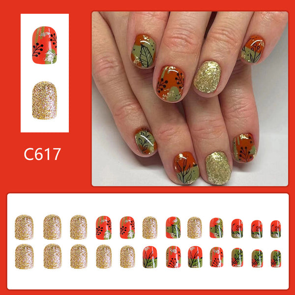 12 Sizes-24 PcsPress On Nails C617