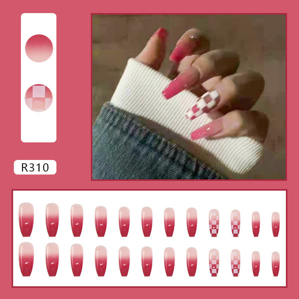 12 Sizes-24 Pcs Press On Nails R310