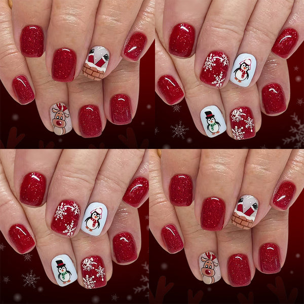 48 Pcs Press On Nails Xmas-7-48pcs