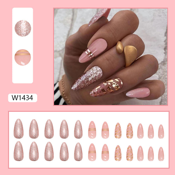 12 Sizes-24 Pcs Press On Nails W1434