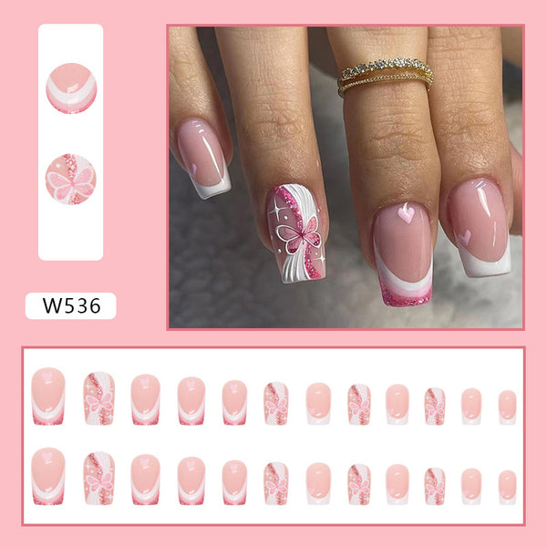 12 Sizes-24 Pcs Press On Nails W536