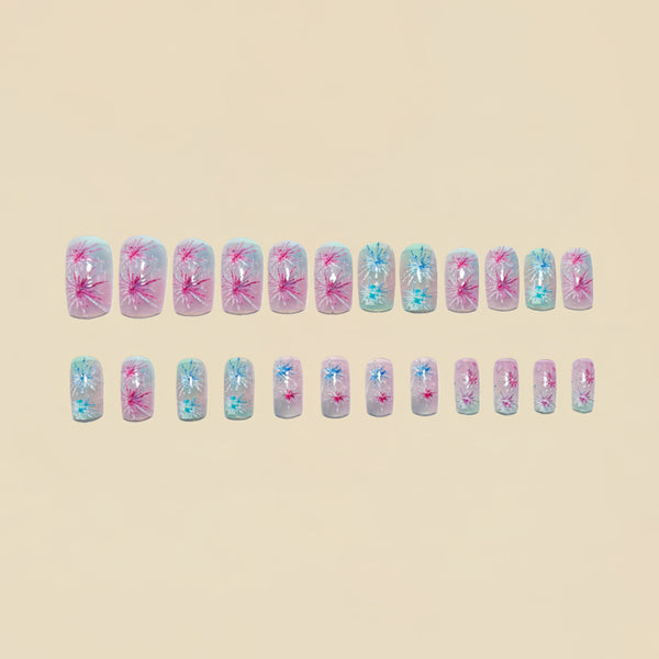 12 Sizes-24 Pcs Press On Nails Y1524