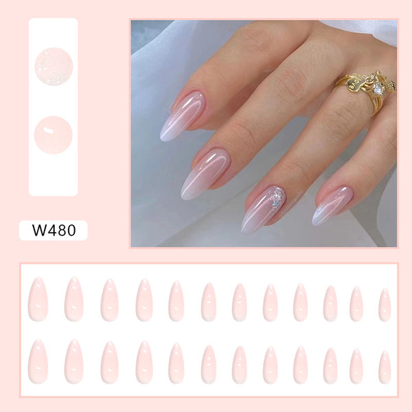 12 Sizes-24 Pcs Press On Nails W480