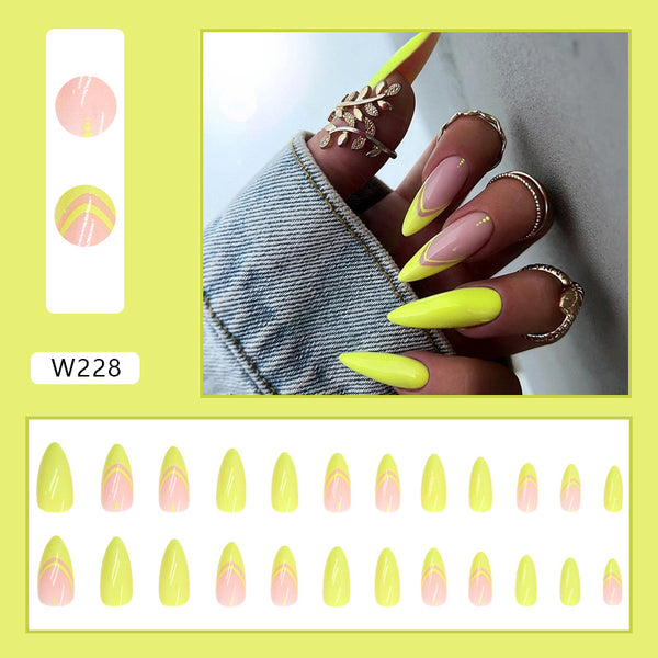 12 Sizes-24 Pcs Press On Nails W228
