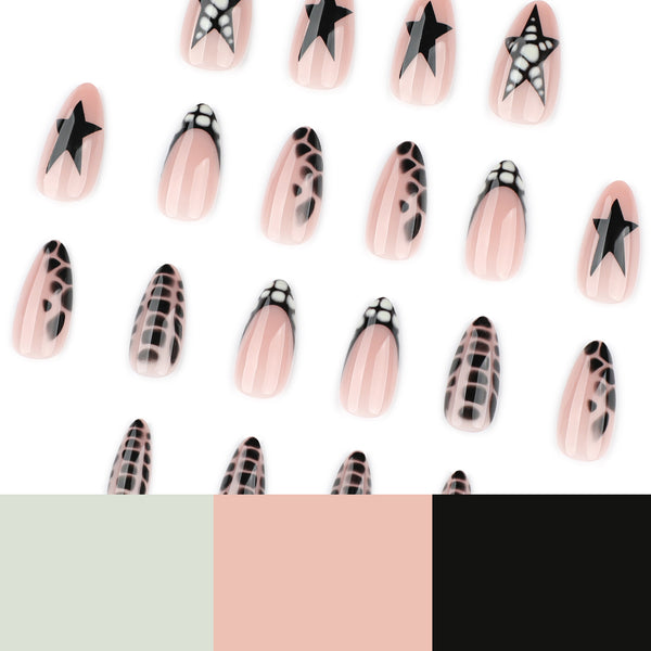12 Sizes-24 Pcs Press On Nails JP4066