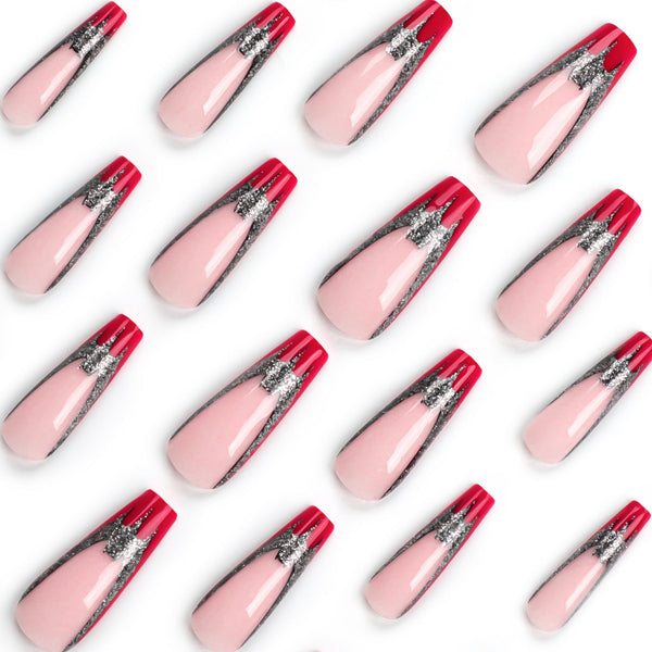 French Glossy Long Square Press on Nails