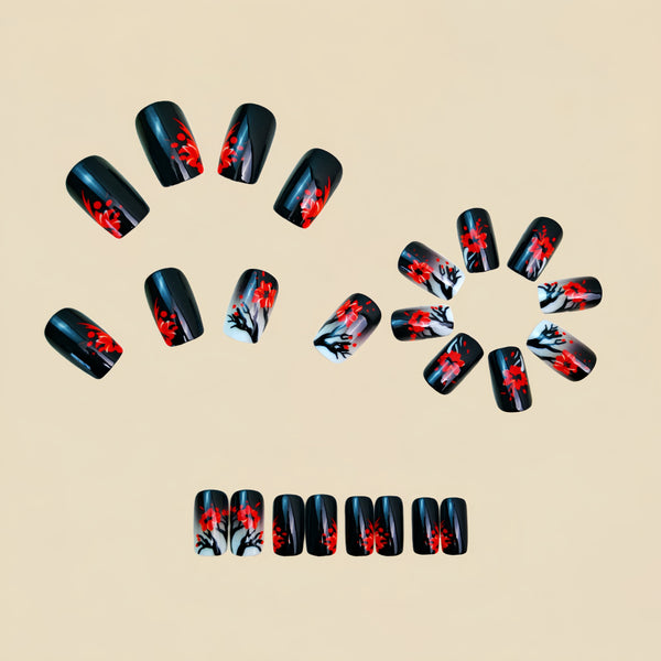 12 Sizes-24 Pcs Press On Nails Y1505