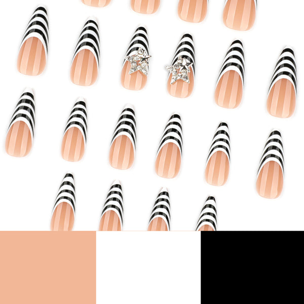 12 Sizes-24 Pcs Press On Nails JP4173