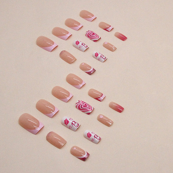 12 Sizes-24 Pcs Press On Nails W1259