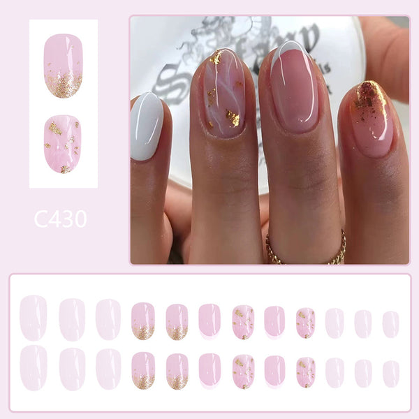 12 Sizes-24 Pcs Press On Nails C430