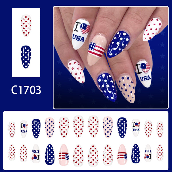 12 Sizes-24 Pcs Press On Nails C1703