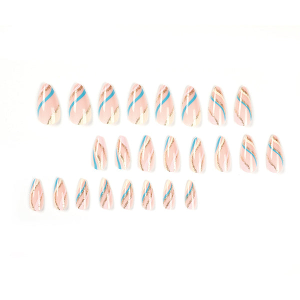 12 Sizes-24 Pcs Press On Nails JP1688