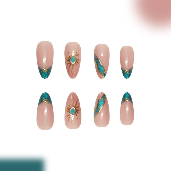 12 Sizes-24 Pcs Press On Nails C1436