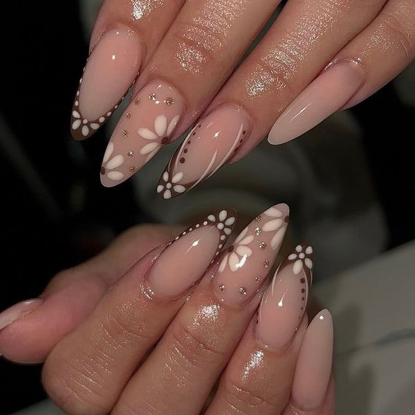 12 Sizes-24 Pcs Press On Nails C1096