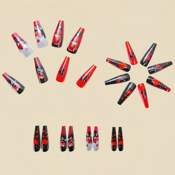 12 Sizes-24 Pcs Press On Nails Y532