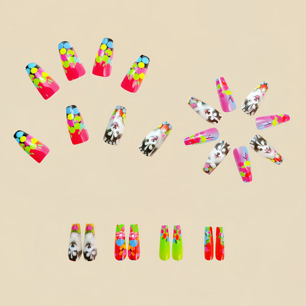 12 Sizes-24 Pcs Press On Nails Y618