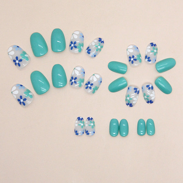 12 Sizes-24 Pcs Press On Nails W1317