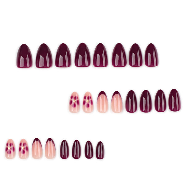 12 Sizes-24 Pcs Press On Nails JP4366