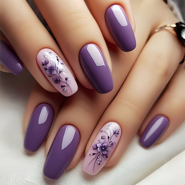 12 Sizes-24 Pcs Press On Nails Y499