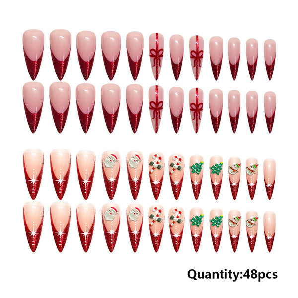48 Pcs Press On Nails Xmas-9-48pcs