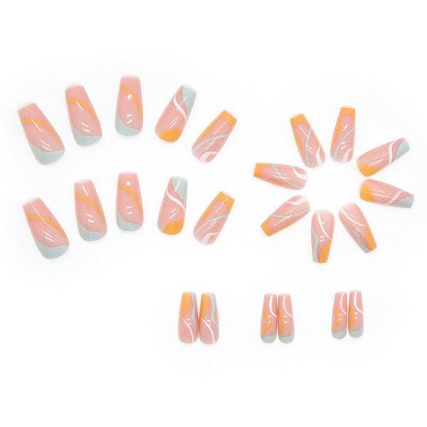 12 Sizes-24 Pcs Press On Nails W162