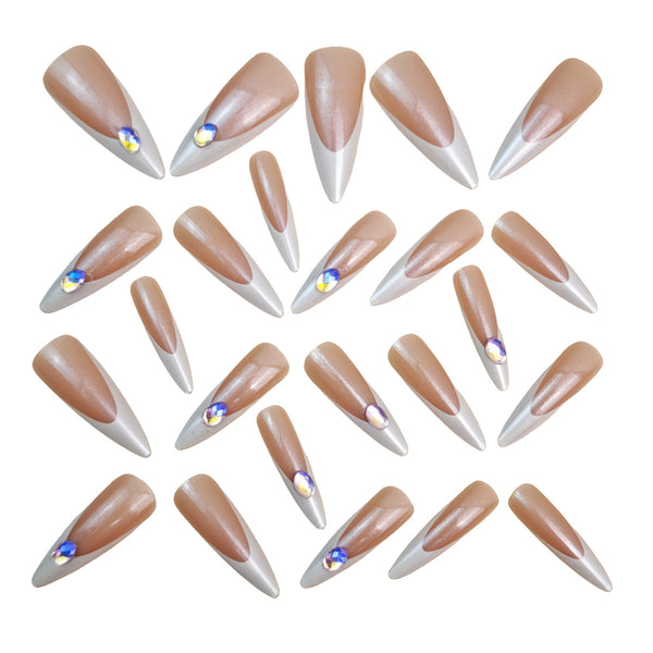 12 Sizes-24 Pcs Press On Nails Y1438