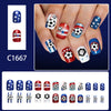 12 Sizes-24 Pcs Press On Nails C1667