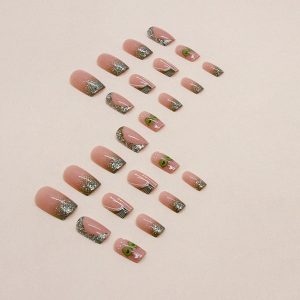 12 Sizes-24 Pcs Press On Nails W1105