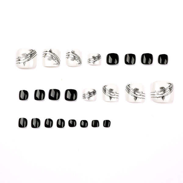 12 Sizes-24 Pcs Press On Nails JP1654