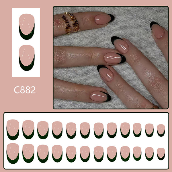 12 Sizes-24 Pcs Press On Nails C882