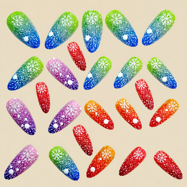 12 Sizes-24 Pcs Press On Nails Y1236