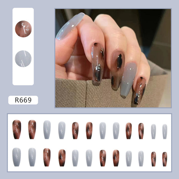 12 Sizes-24 Pcs Press On Nails R669