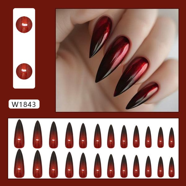 12 Sizes-24 Pcs Press On Nails W1843