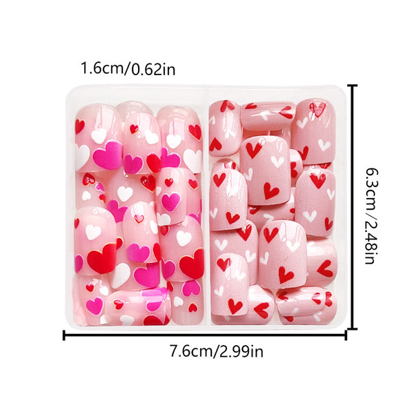 48 Pcs Press On Nails Heart-1-48pcs