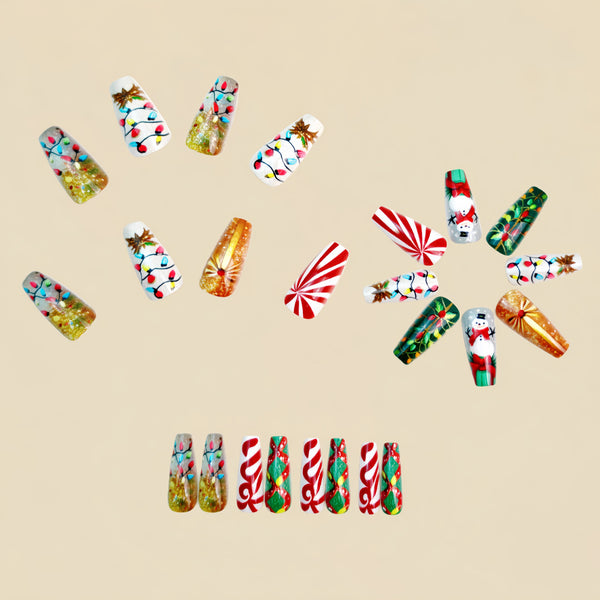 12 Sizes-24 Pcs Press On Nails Y1318