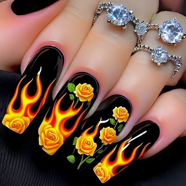 12 Sizes-24 Pcs Press On Nails Y813