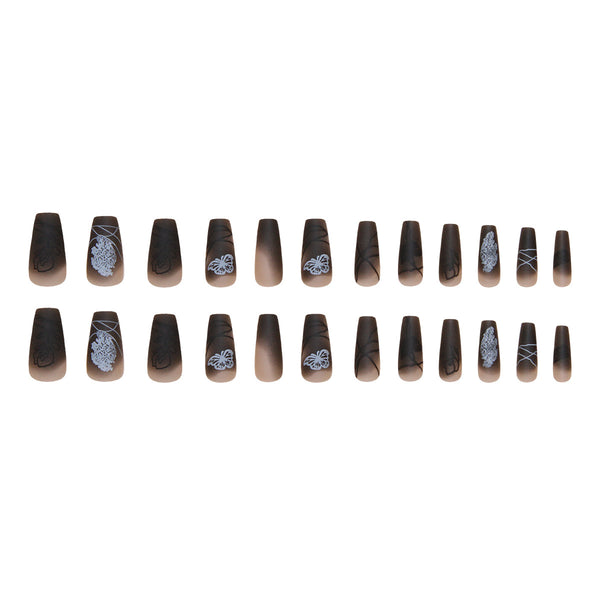 12 Sizes-24 Pcs Press On Nails W027